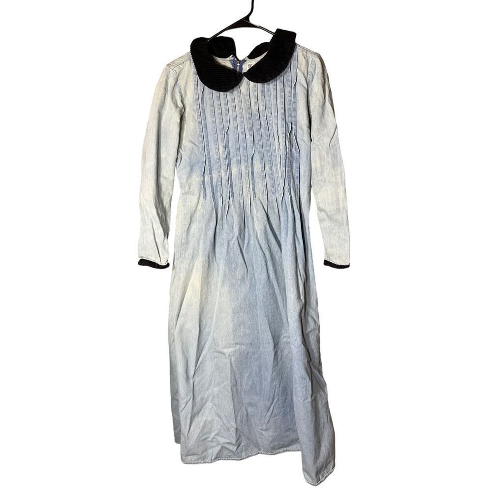 Vintage Fads Denim Cottagecore Maxi Dress Modest Grunge 90s 80s Size 8